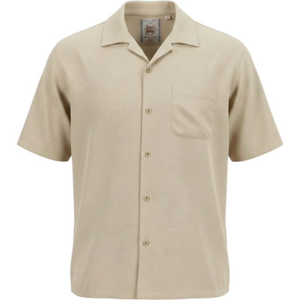 Tommy Bahama Mens M Silk‎ Camp Shirt Cream MLB Spring Training 2011 Baseball
